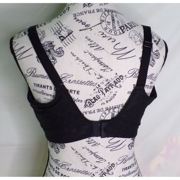 🆕 Chantelle Stella Lace Sheer Underwire Non-Padded Bra 36DDDD Black #14IM1 - Picture 6 of 7